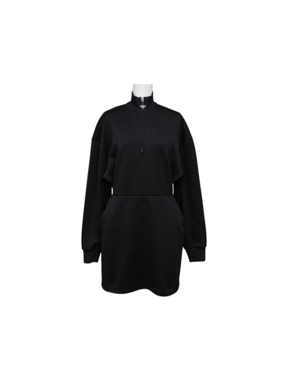 Prada Sweatshirt Dress Triangle Logo Black Silver